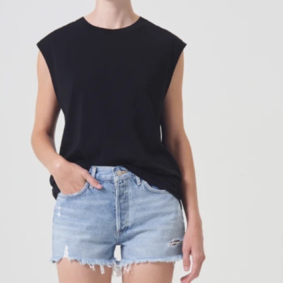 Agolde PARKER VINTAGE CUT OFF Jean SHORT Light Wash Denim Size 26 - Picture 1 of 6